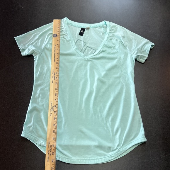 Adidas Women's Medium Teal V Neck Running Athletic Top Workout Gear - Picture 2 of 7